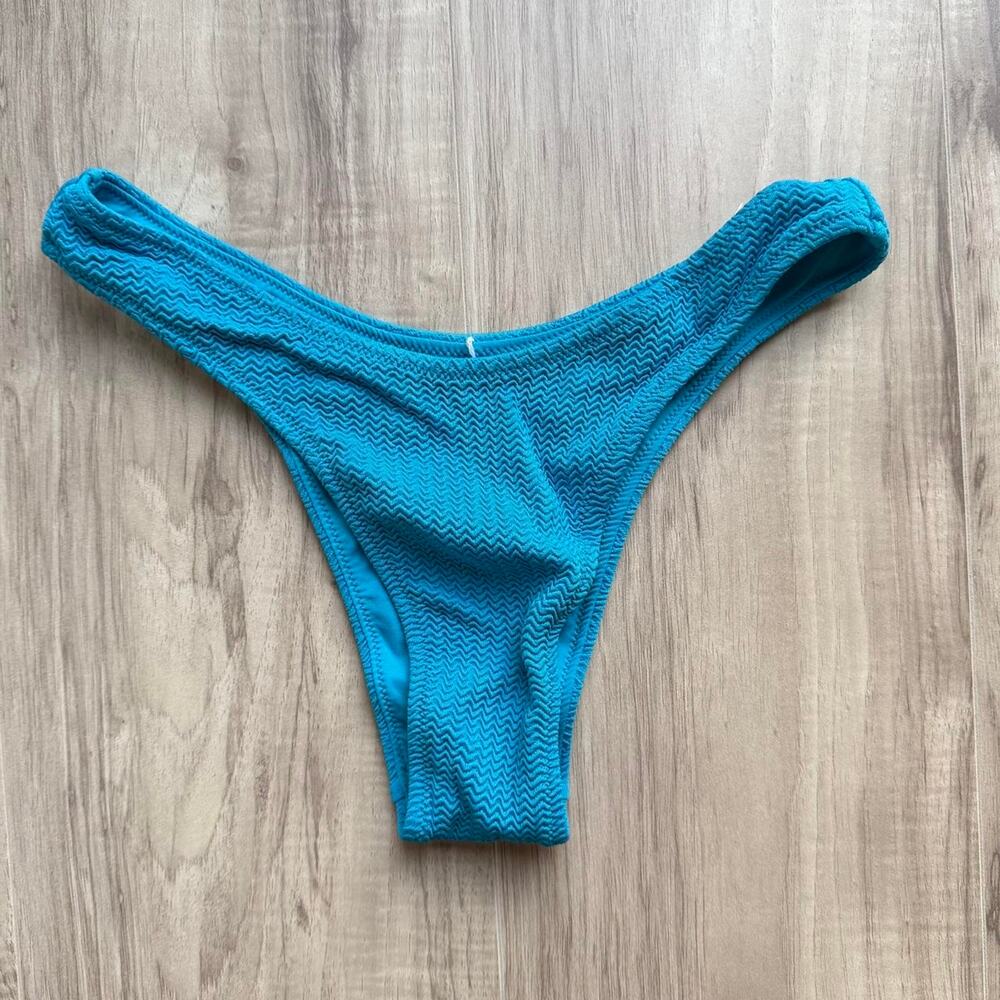 Seafolly textured bikini bottom blue